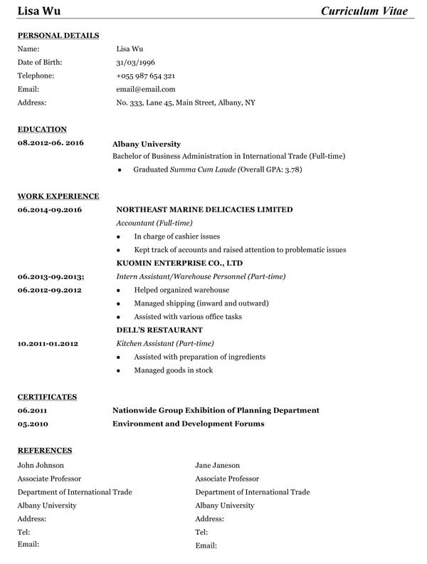 Sample CV