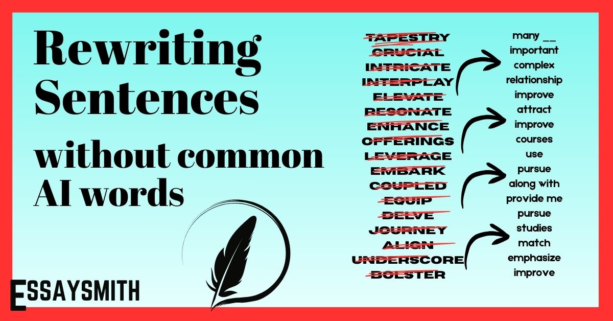 Rewriting Sentences without common AI words